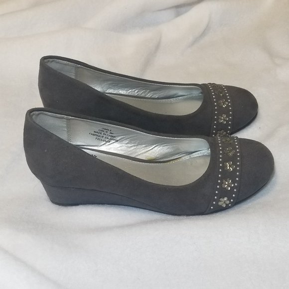 Girl Shoes Size 3M Gray Suede - Picture 4 of 4